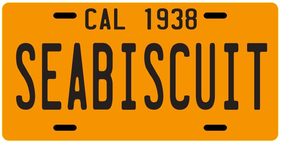 Seabiscuit Race Horse 1938 California License Plate 