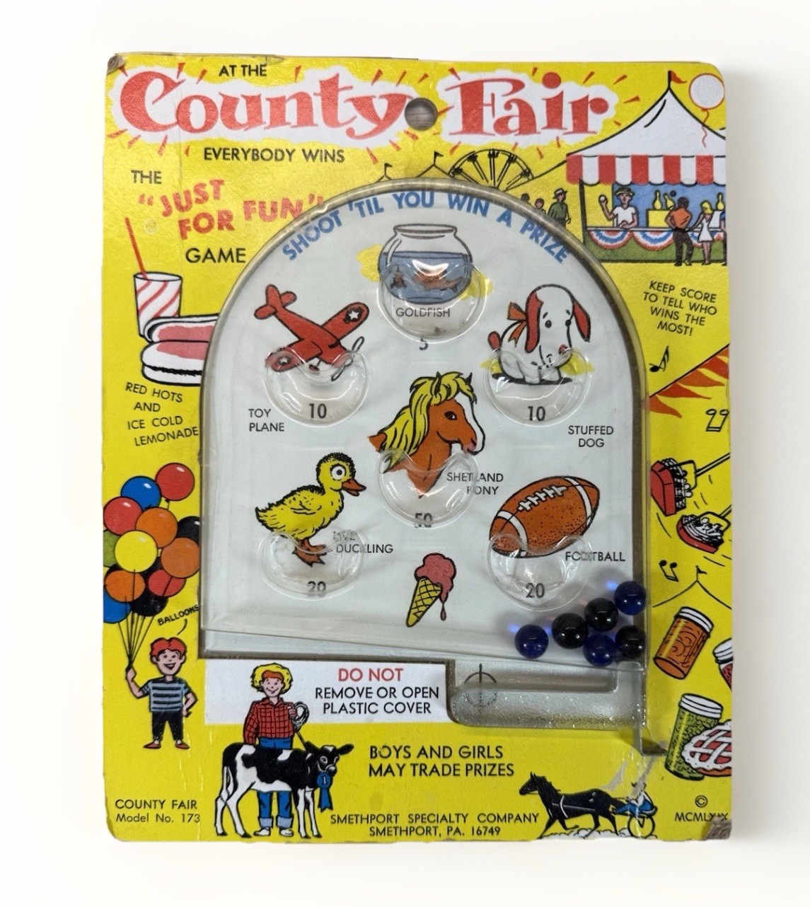 Vintage 1969 County Fair Marble Shooting Game Smethport PA Toy NOS Carded