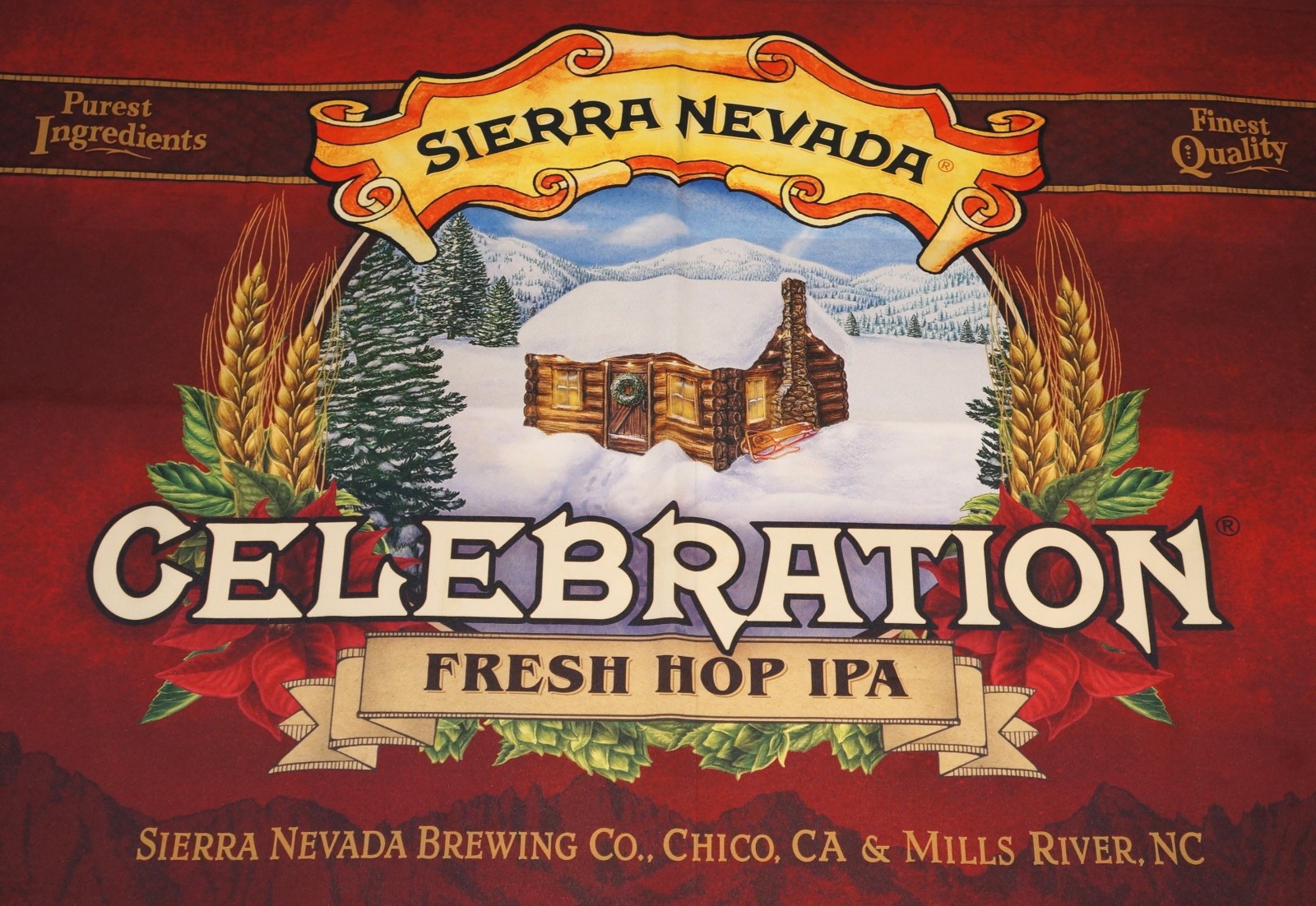 Sierra Nevada Celebration Fresh Hop IP 3x5 Brewery Banner Flag w/ Grommets RARE
