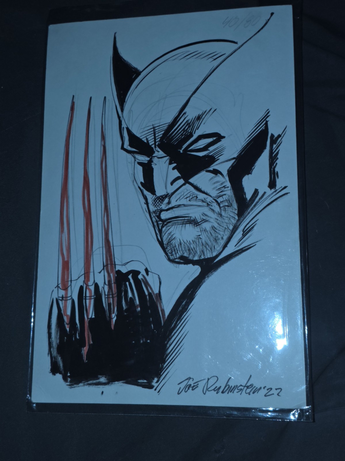 Original sketch of Wolverine by Joe Rubinstein signed And dated \'22