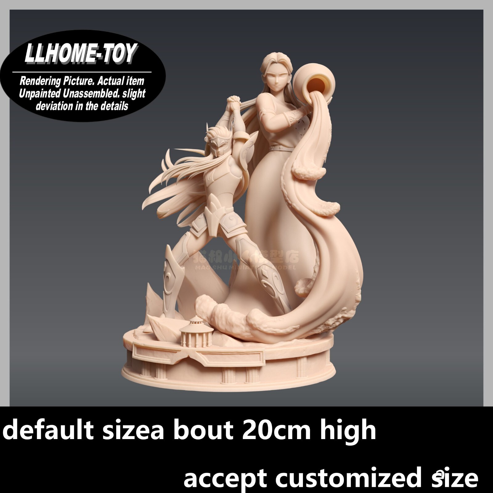 Anime Aquarius Camus Fight Resin 3D Print GK Figure DIY Model Unpainted
