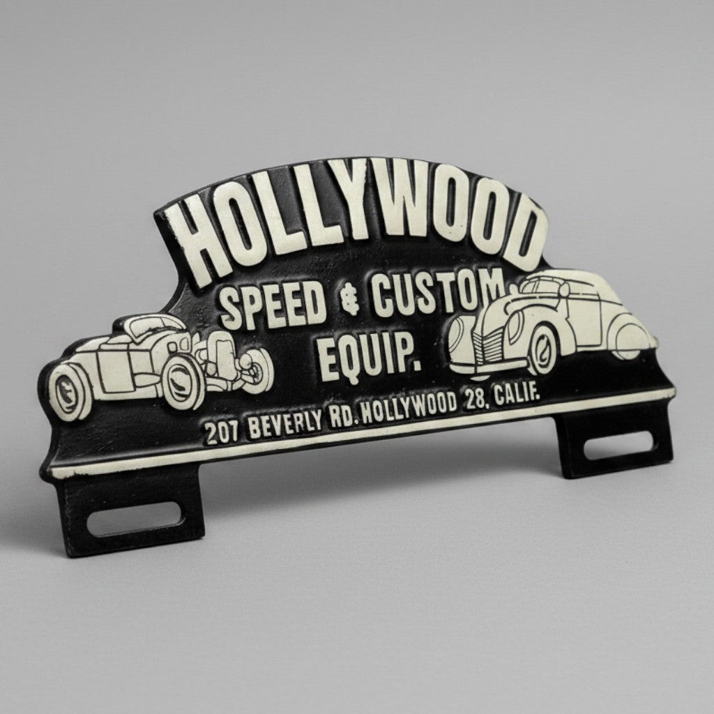 Custom Speed Shop Hollywood FOB License Plate Topper