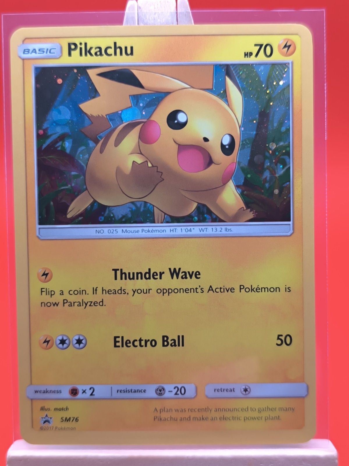 Pikachu SM76 Sun & Moon Holo Rare Black Star Promo Pokemon Card 