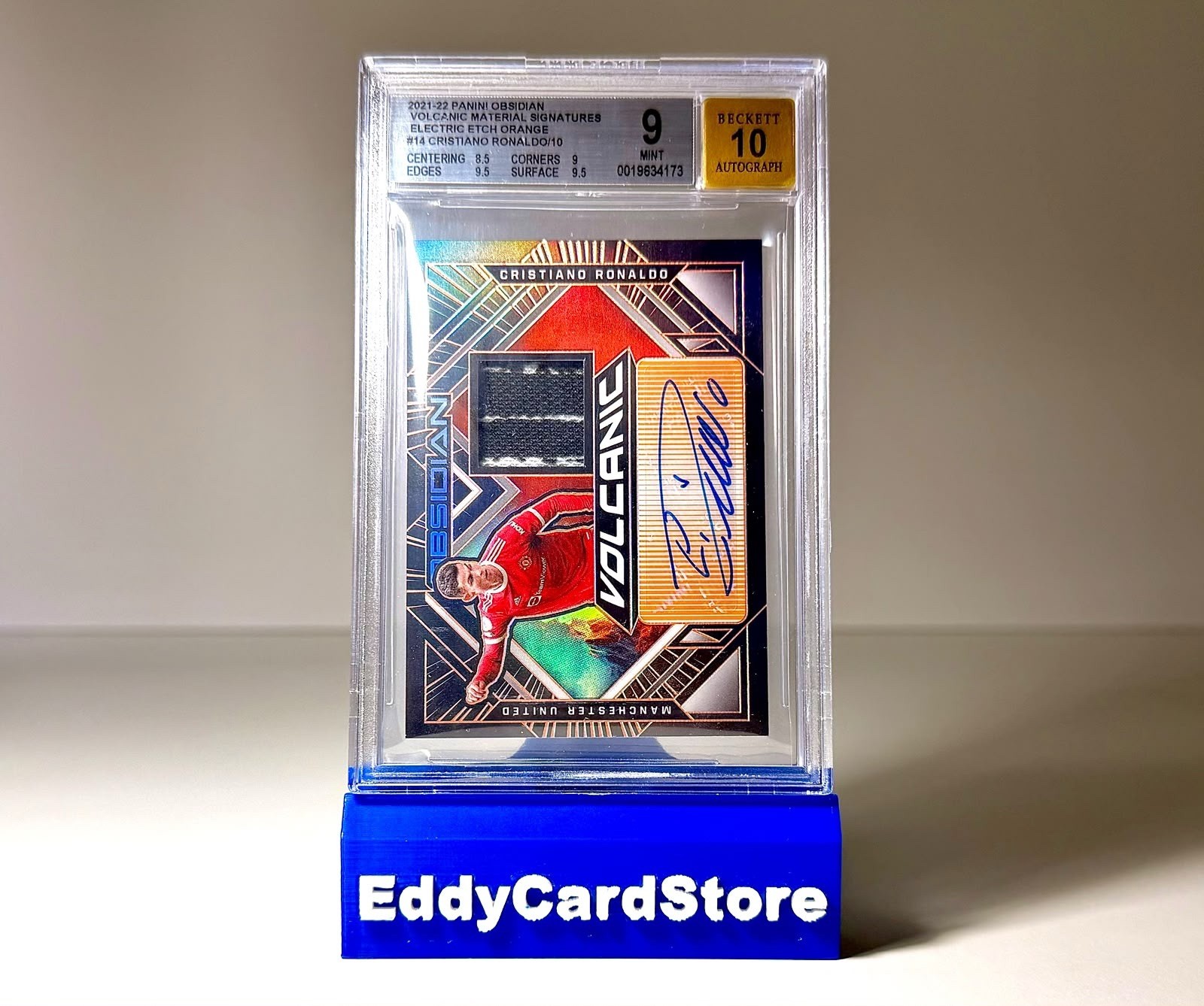 Cristiano Ronaldo CR7 Panini Obsidian Volcanic Mat. Signatures /10 Orange