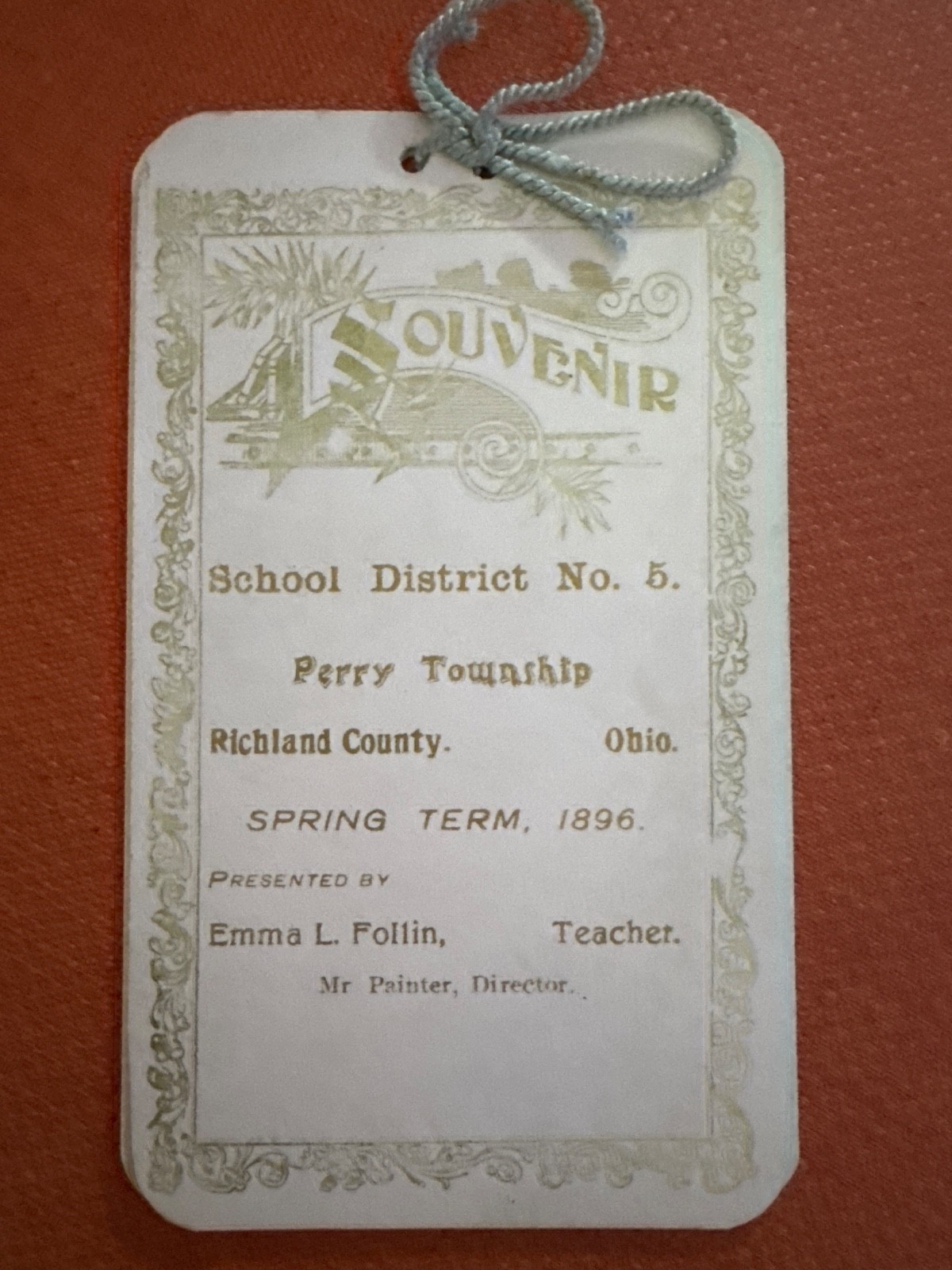 Vintage 1896 Ohio Public School Souvenir Perry Twp Richland Co Mansfield Follin4
