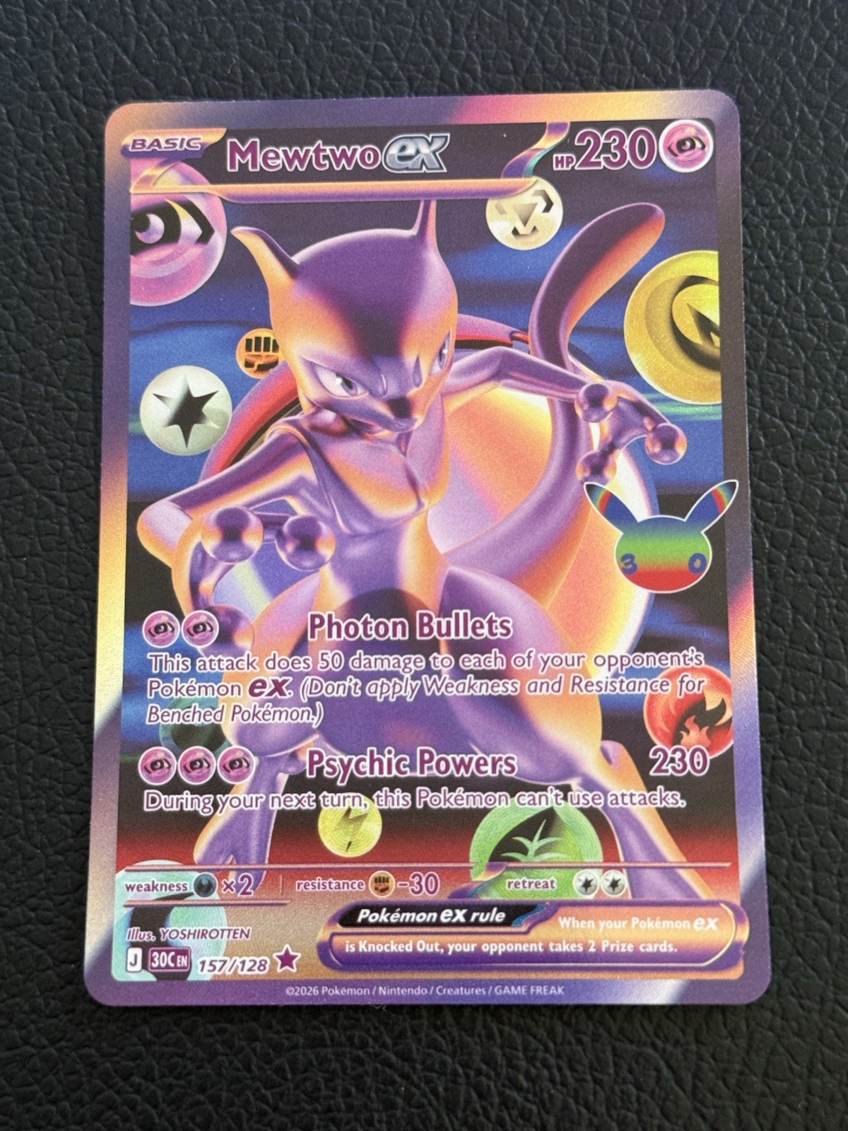 Pokémon TCG - Mewtwo Ex 157/128 Futuristic Rare - 30th Anniversary Celebration