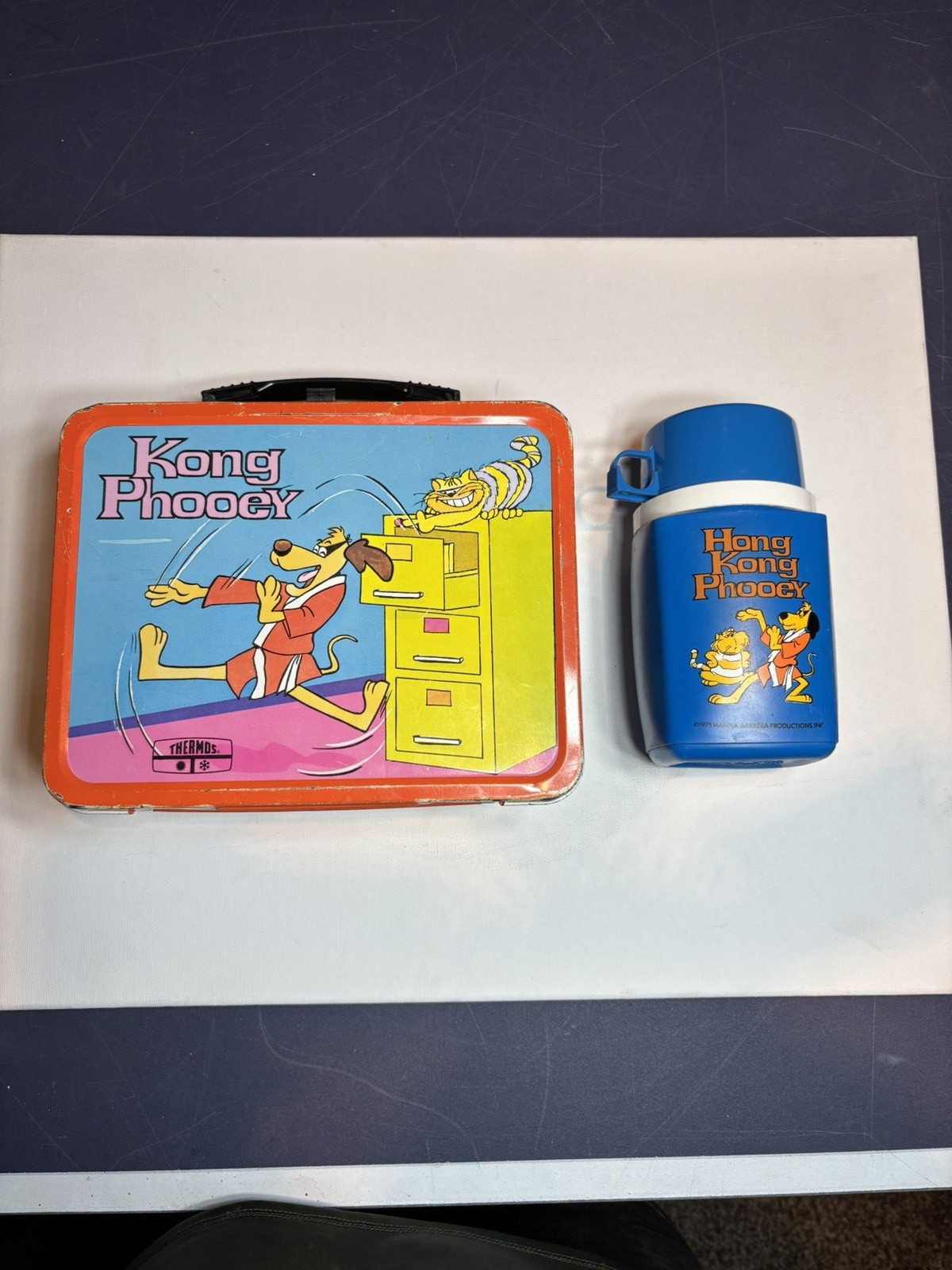 Vintage 1970s Hong Kong Phooey Lunchbox with Thermos Aladdin Industries Rare