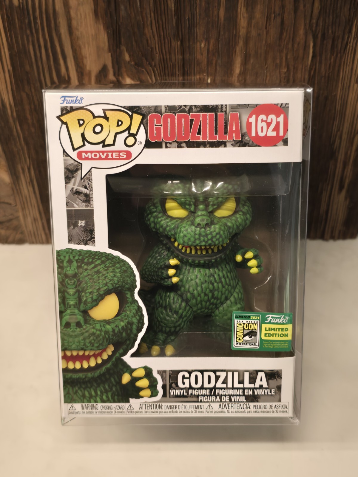 SDCC 2024 Funko Pop Godzilla #1621 Official Con Sticker Exclusive w/ Protector
