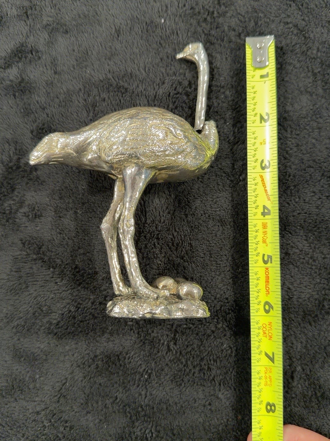Vintage Silver Plate? Ostrich Emu Figurine 6