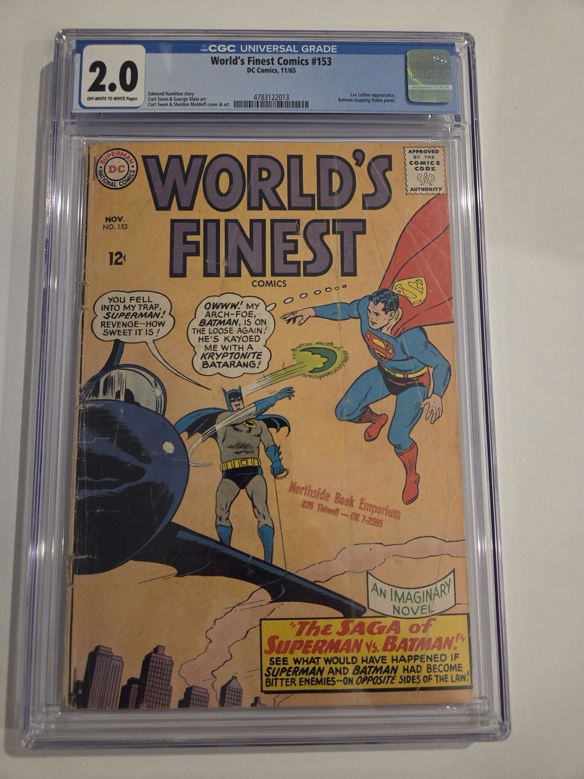 World\'s Finest Comics #153 CGC 2.0 Batman slaps Robin Panel
