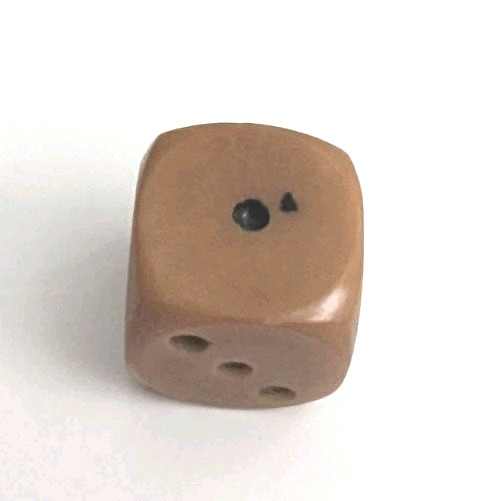 Bakelite Butterscotch Rounded Vintage Single Die Six Sided 1/2\