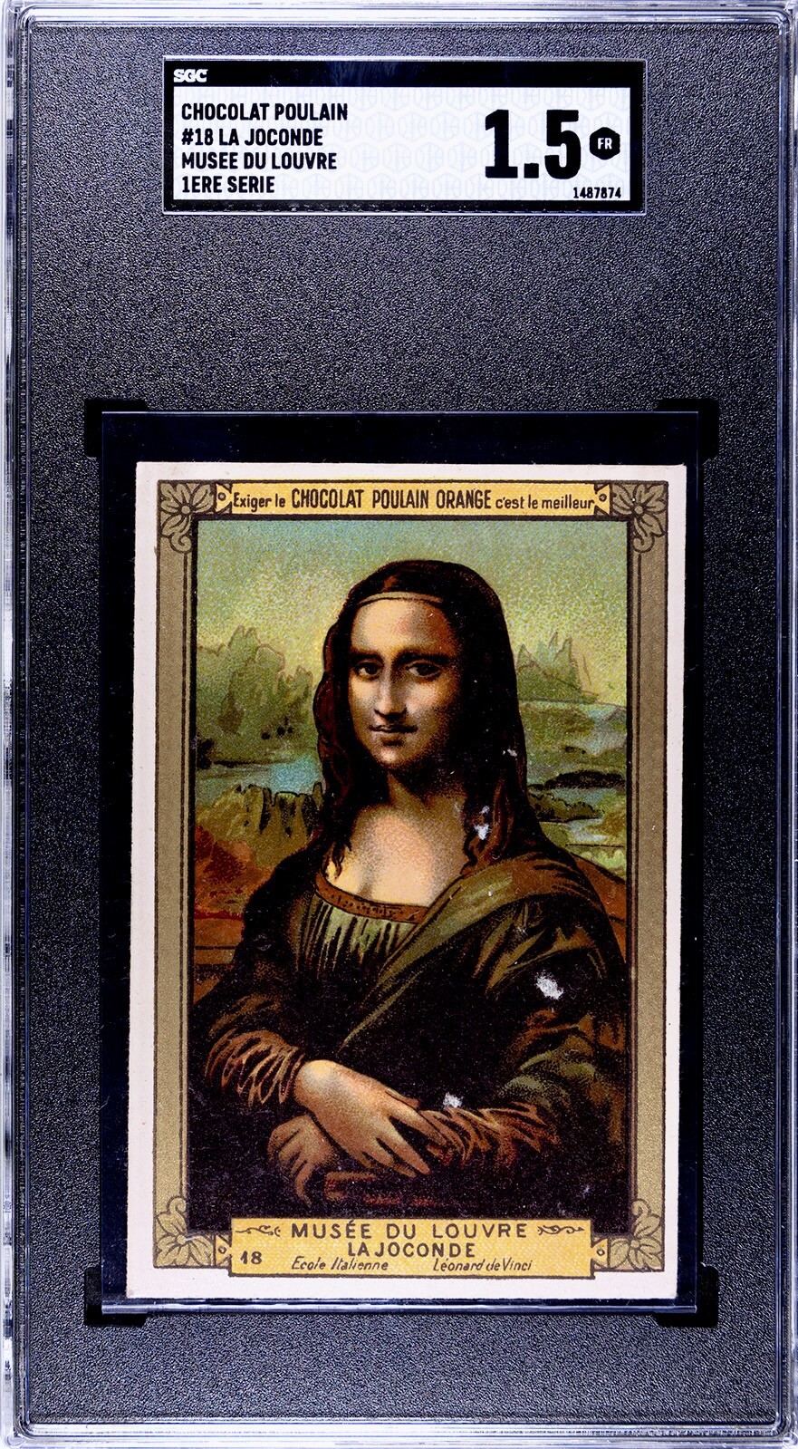 1880’s CHOCOLAT POULAIN MONA LISA *ROOKIE CARD* LEONARDO DA VINCI SGC 1.5 POP 1