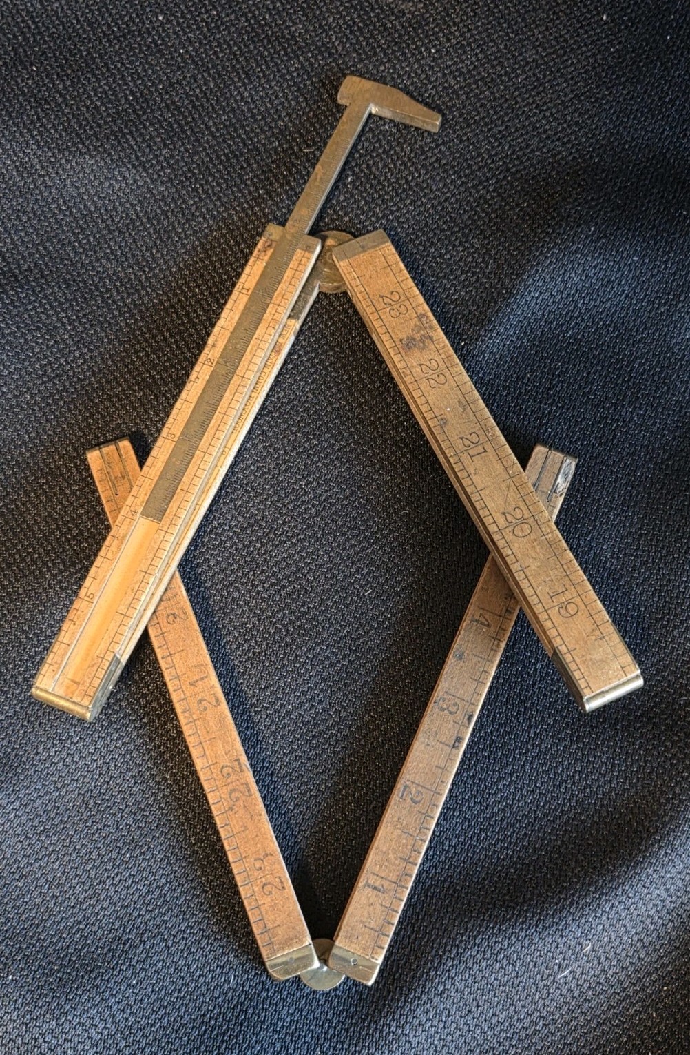 Vintage Stanley No. 83C Boxwood Caliper Folding Rule 2-Foot 4-Fold & Standard...