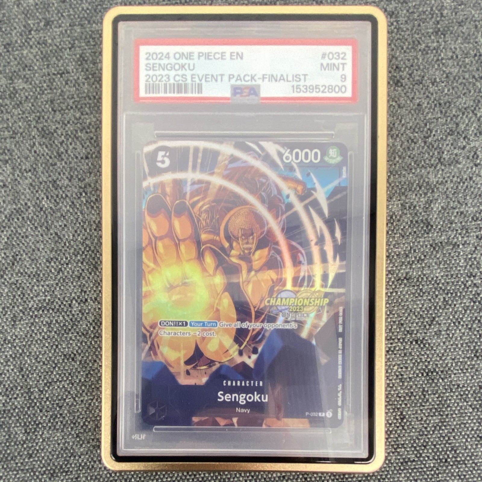 One Piece Card Game Sengoku P-032 2023 CS Event Pack Finalist EN PSA 9 Textured