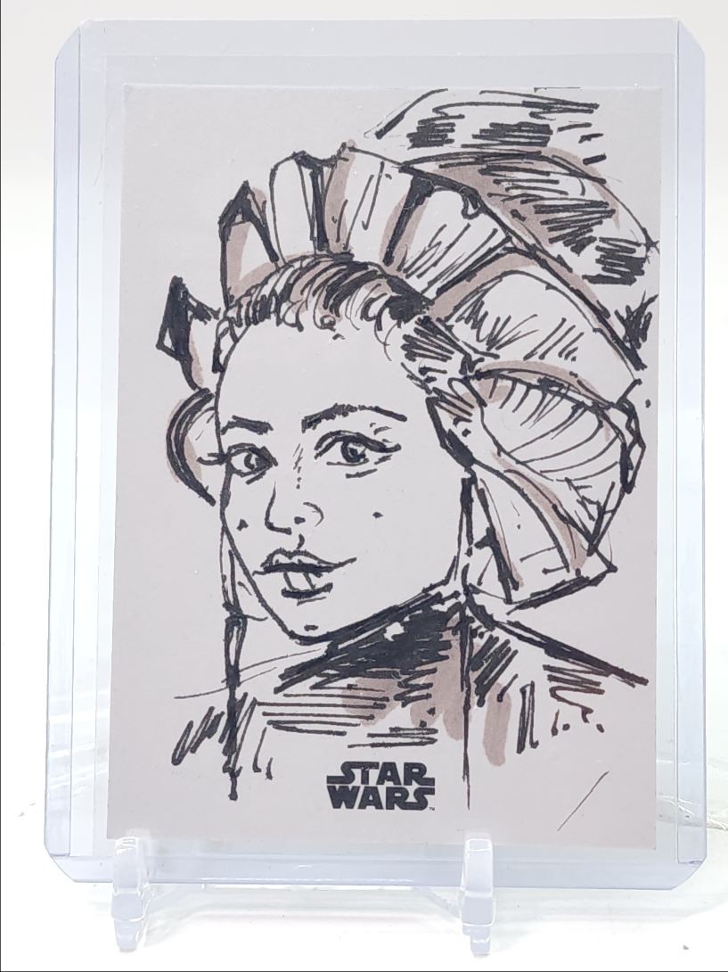 PADME AMIDALA 2024 TOPPS STAR WARS SKETCH BASAK KAHRAMAN AUTO 1/1 Q4920