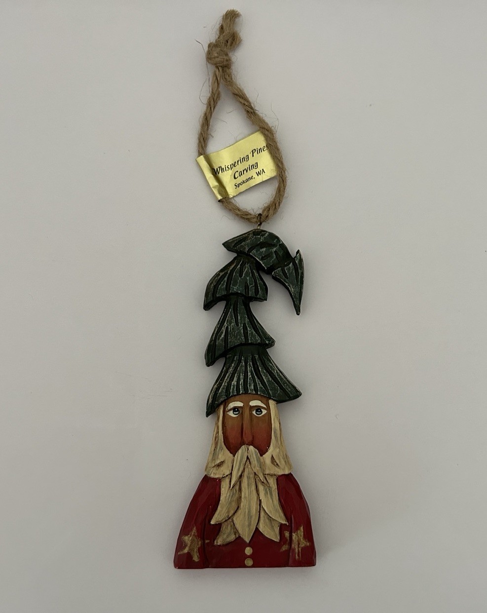 Santa by Whispering Pines Carving Spokane WA Lori Miller Artist NEW Rustic