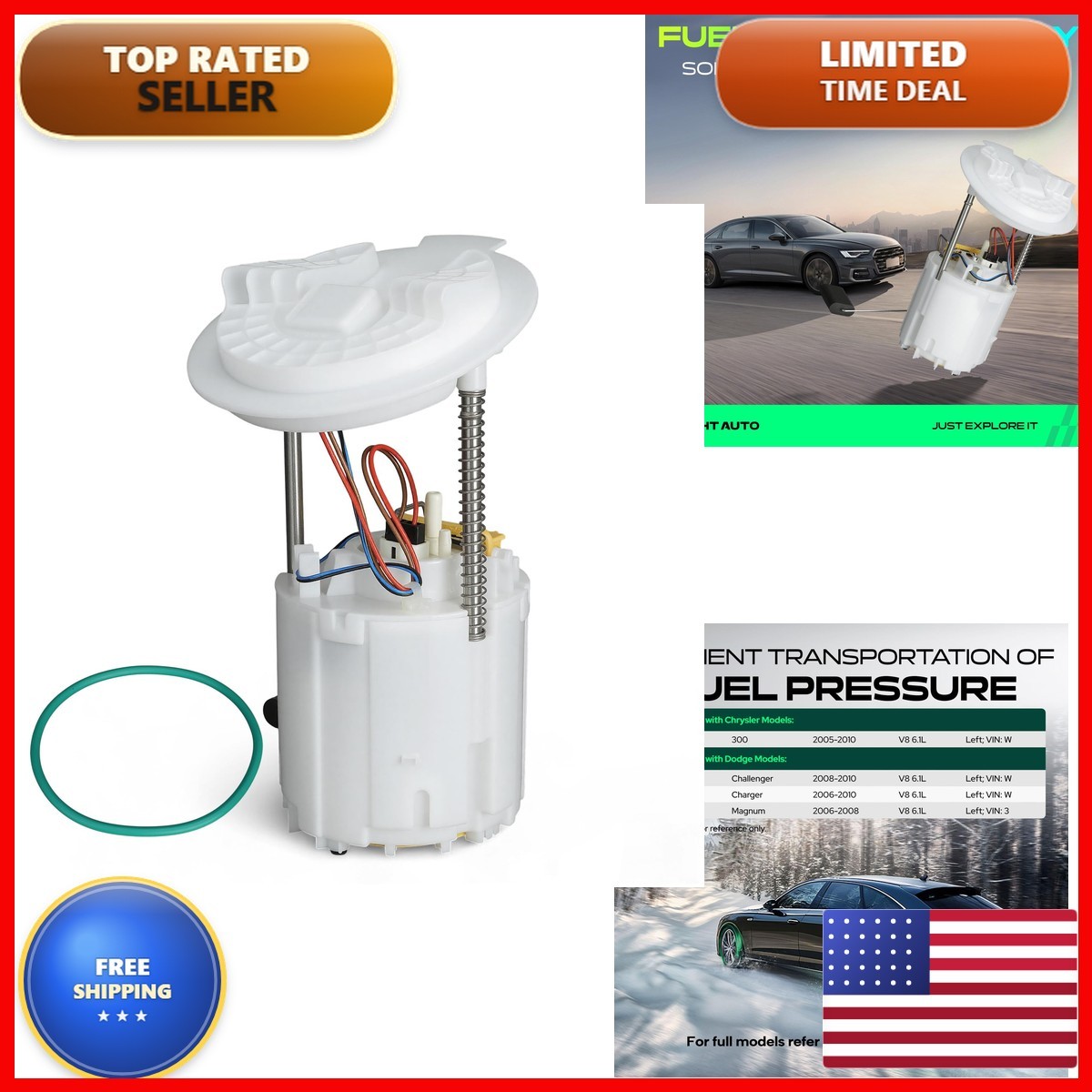 YHTAUTO Driver Side Fuel Pump Assembly w/Sending Unit for Chrysler, Dodge