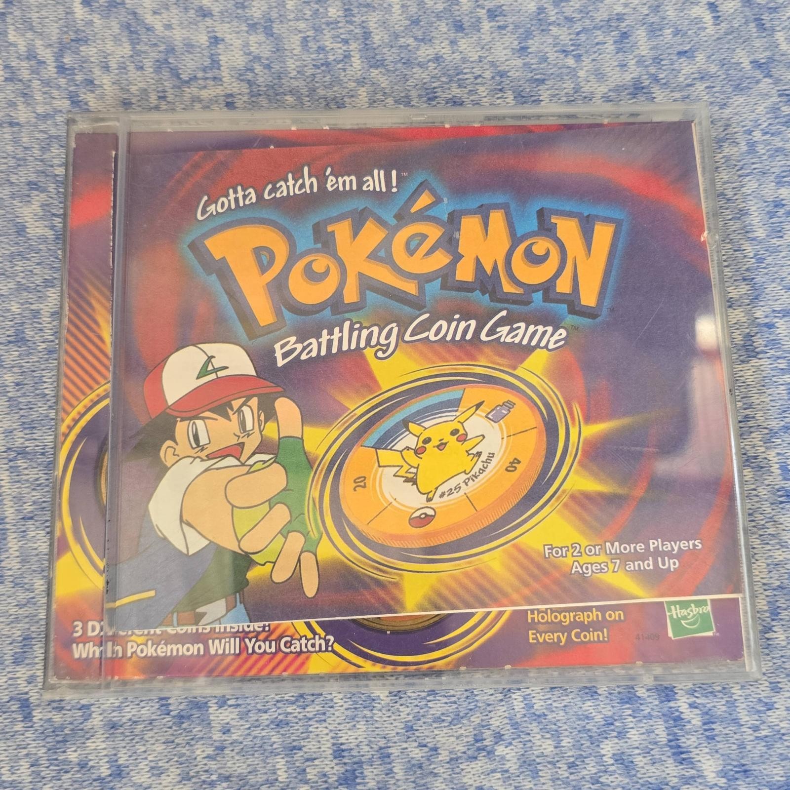 Pokemon Battling Coin Game 1999 Hasbro Nintendo Case with Booklet Insert