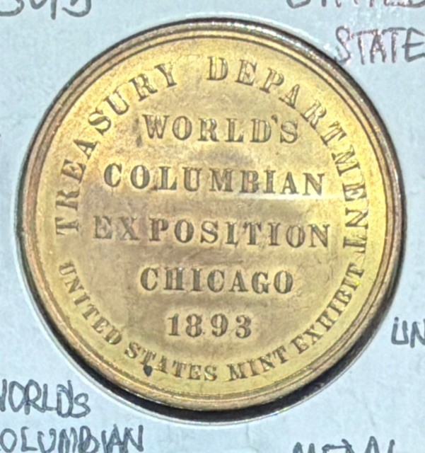1893 USA Chicago COLUMBIAN EXPOSITION World Fair US Mint Government Medal-HK-154