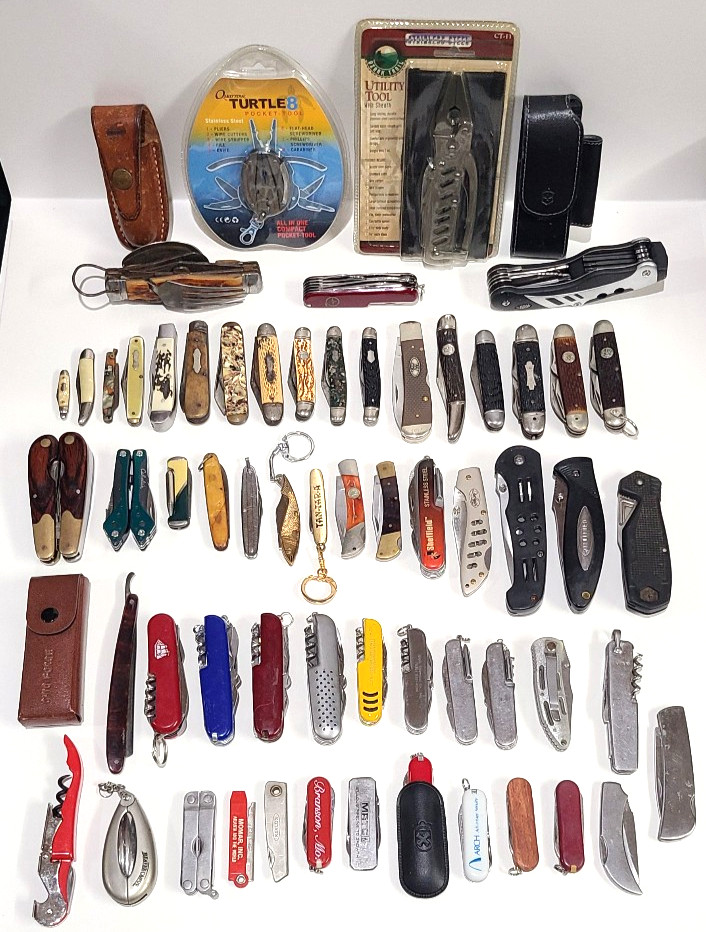 Massive Vintage Pocket Knife Collection 63 pc Lot Various Brands and Conditions.