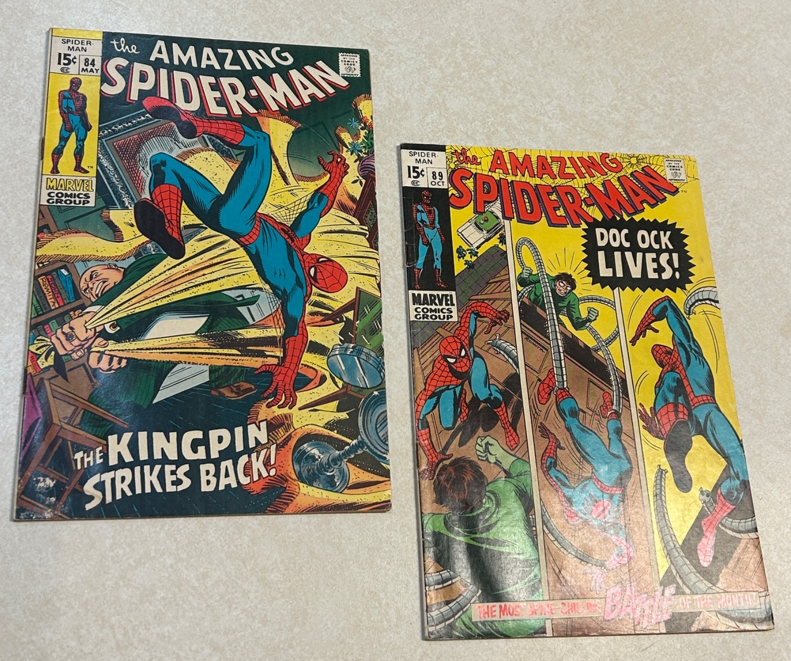 Vintage Amazing Spiderman Lot  84 & 89 Marvel Comics (both books)