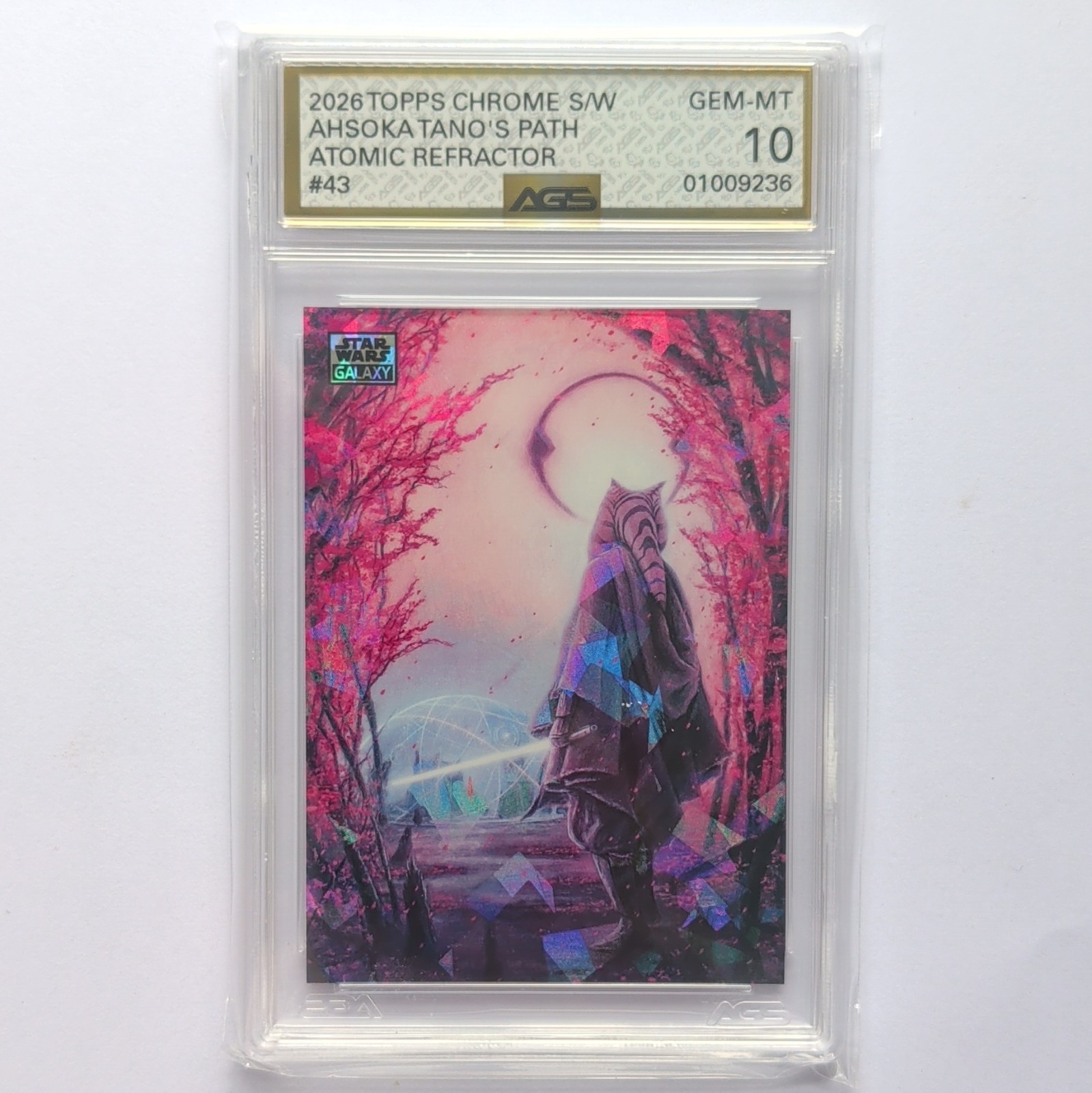 2026 Topps Chrome Star Wars Galaxy AHSOKA TANO Atomic Refractor #43 025/150