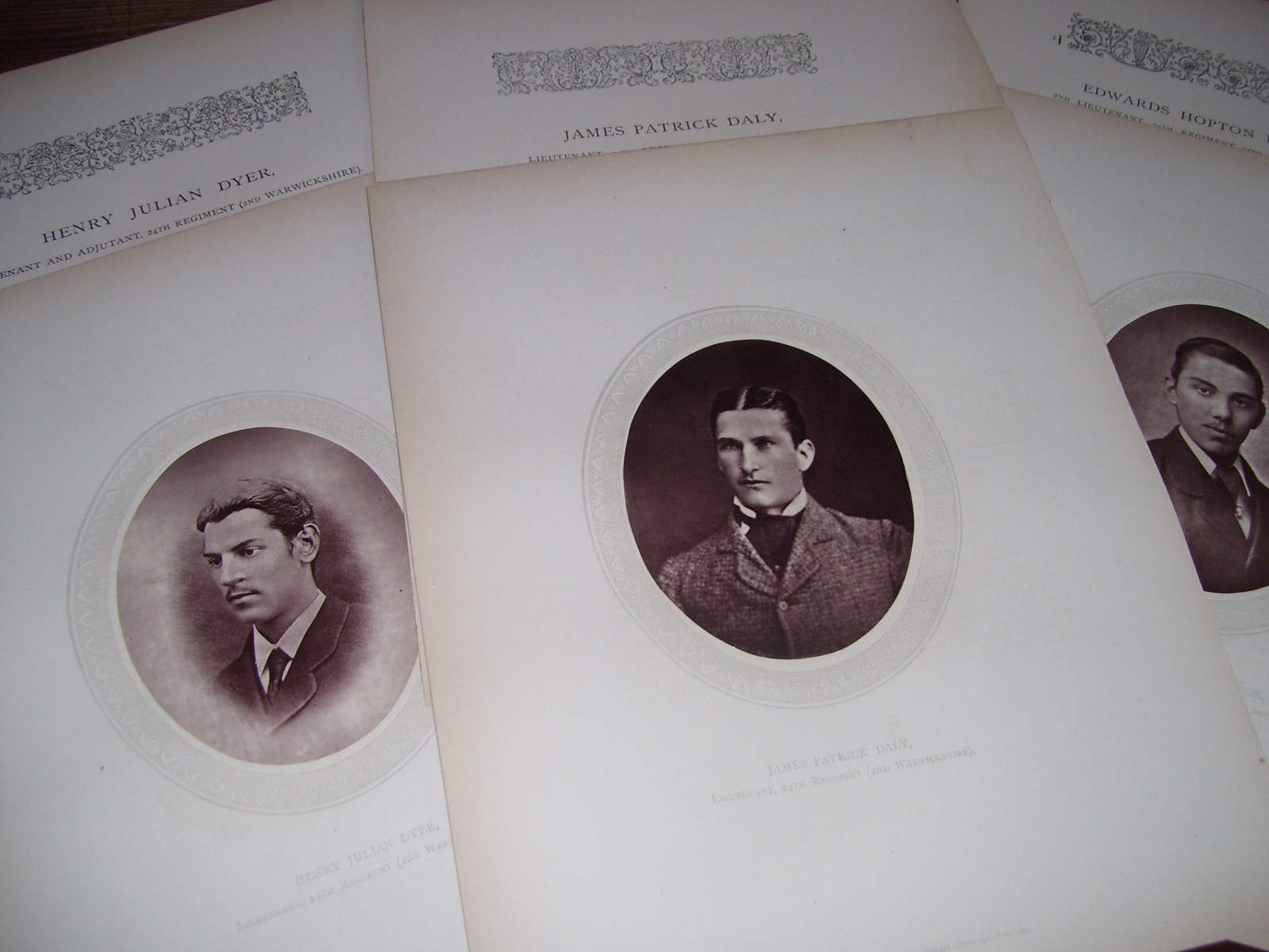 3 ZULU WAR 24TH  OFFICERS KILLED AT ISANDLWANA-DALY, DYSON, & DYER