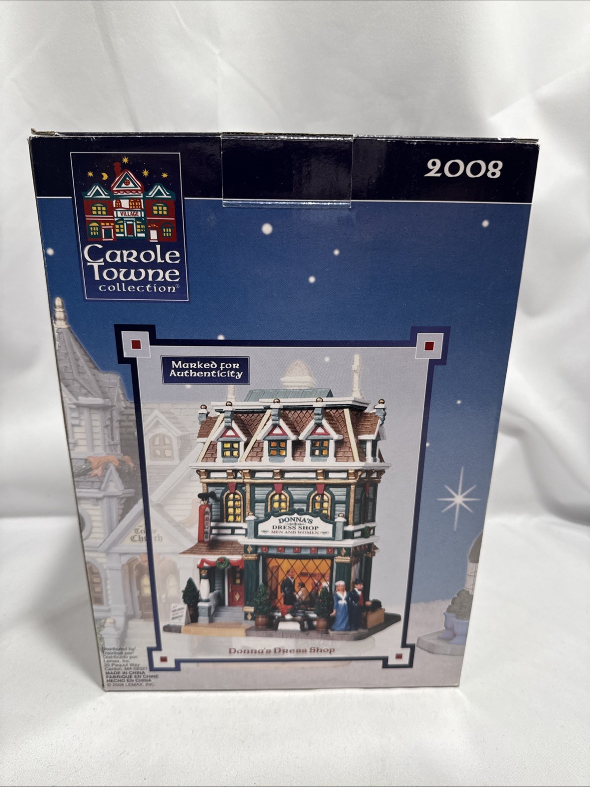Lemax Carole Towne 2008 Donna’s Dress Shop Lighted Village Building