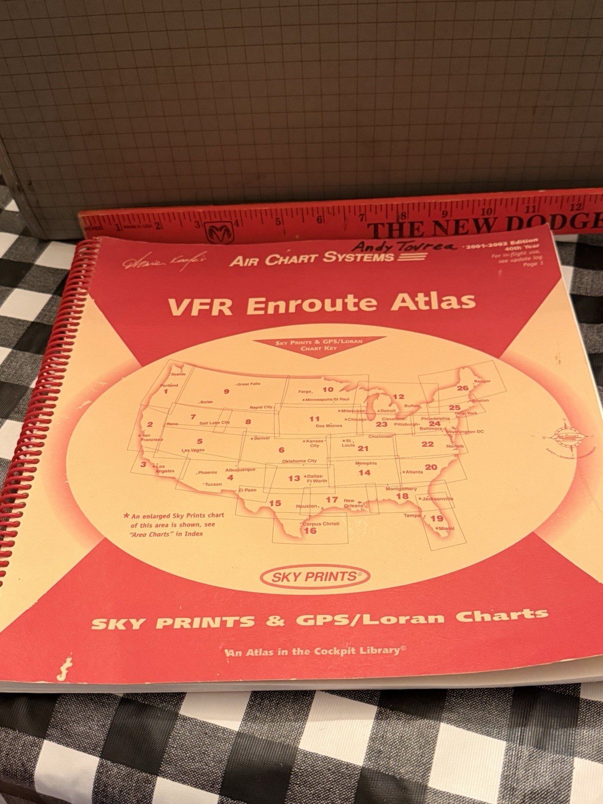 Howie Keefe Air Chart Systems VFR Enroute Atlas 2001-2002 Sky Prints GPS 40th Yr