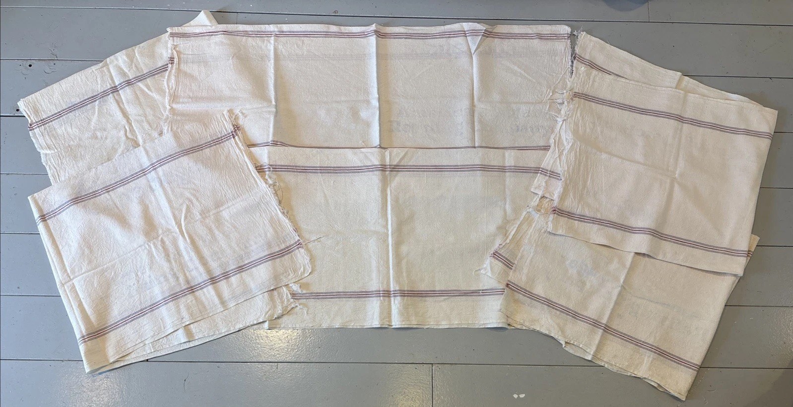 6 Vtg Domino American Sugar Refining Co Cotton Feed Sacks Red White Blue
