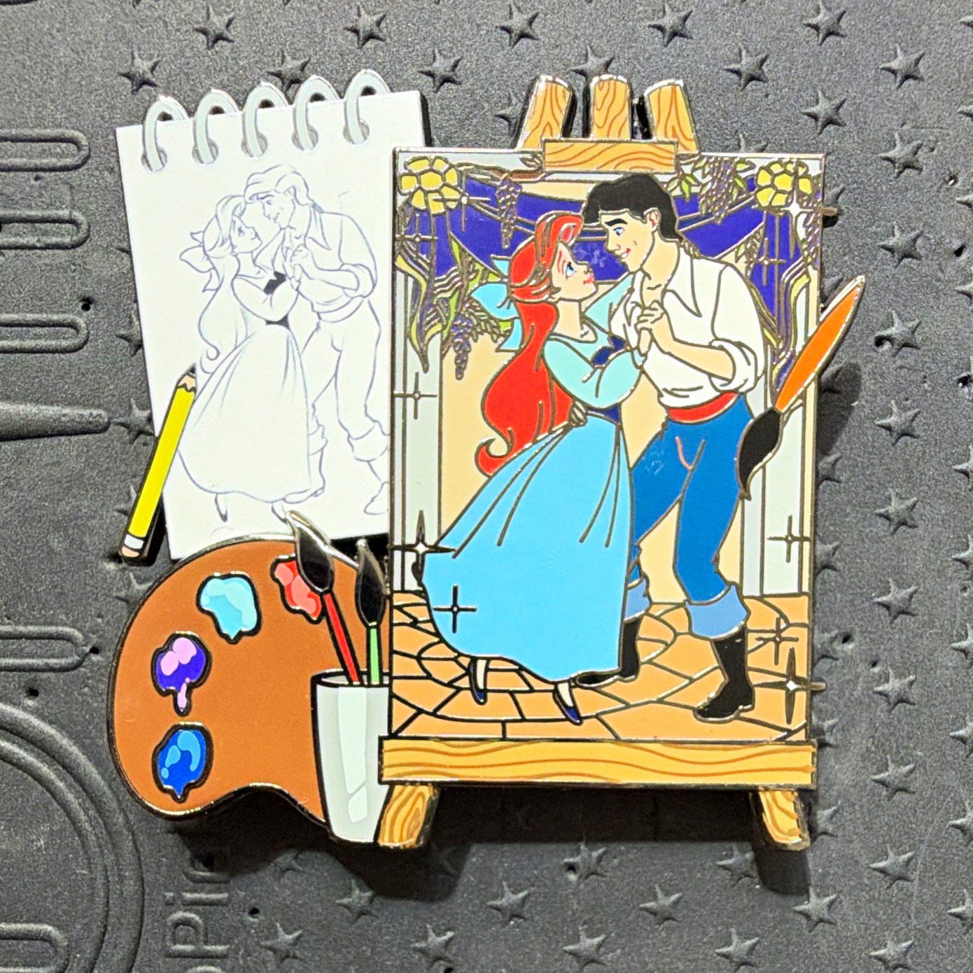 Disney Fantasy Pin Ariel and Eric “Out of Ink Series” Pin on Pin