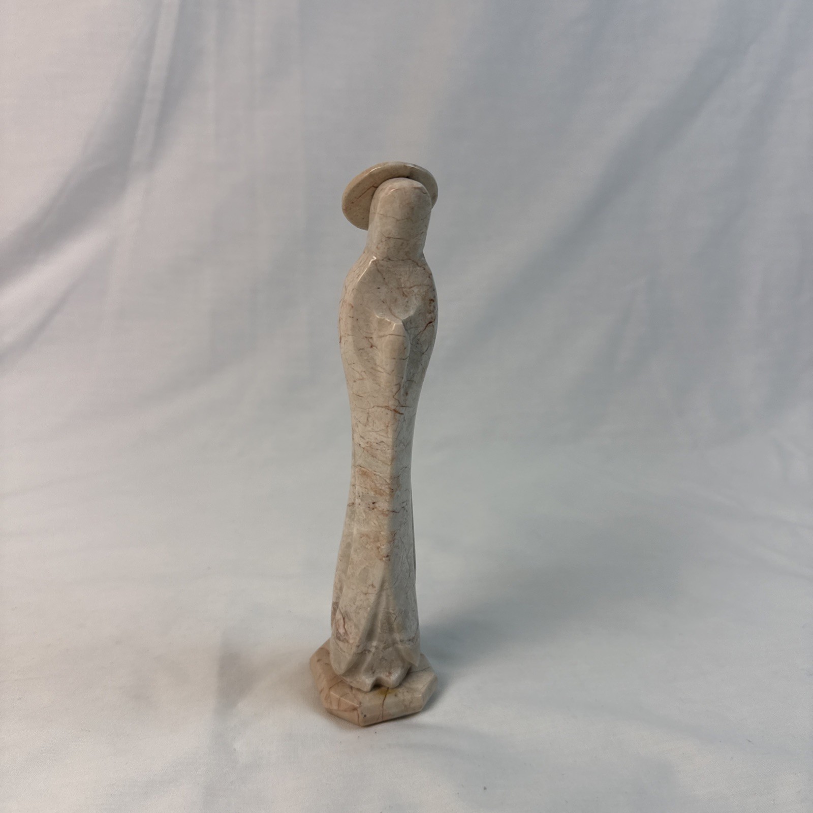 Vintage Mexican Pink Hand-carved Natural Mexican Onyx- Madonna/ Virgin Mary