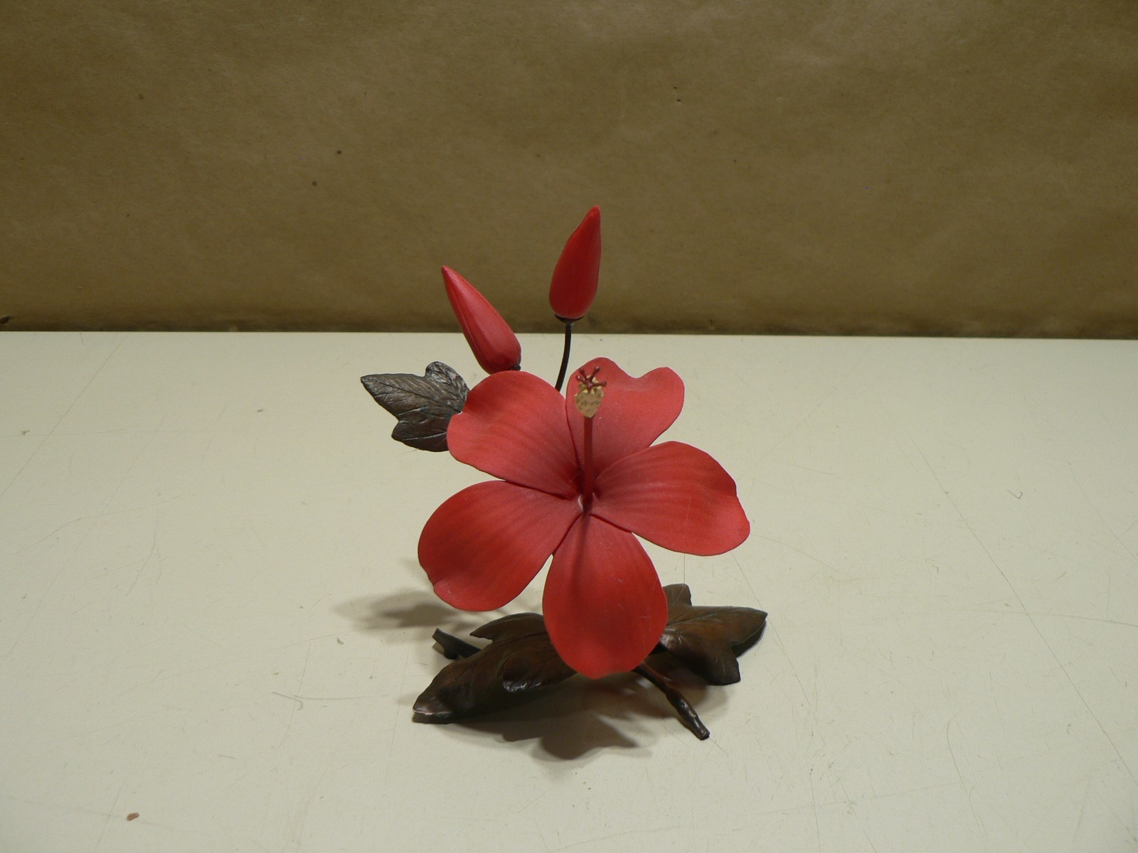 Boehm Porcelain Hibiscus Bronze Sculpture Limited Issue #60102  5
