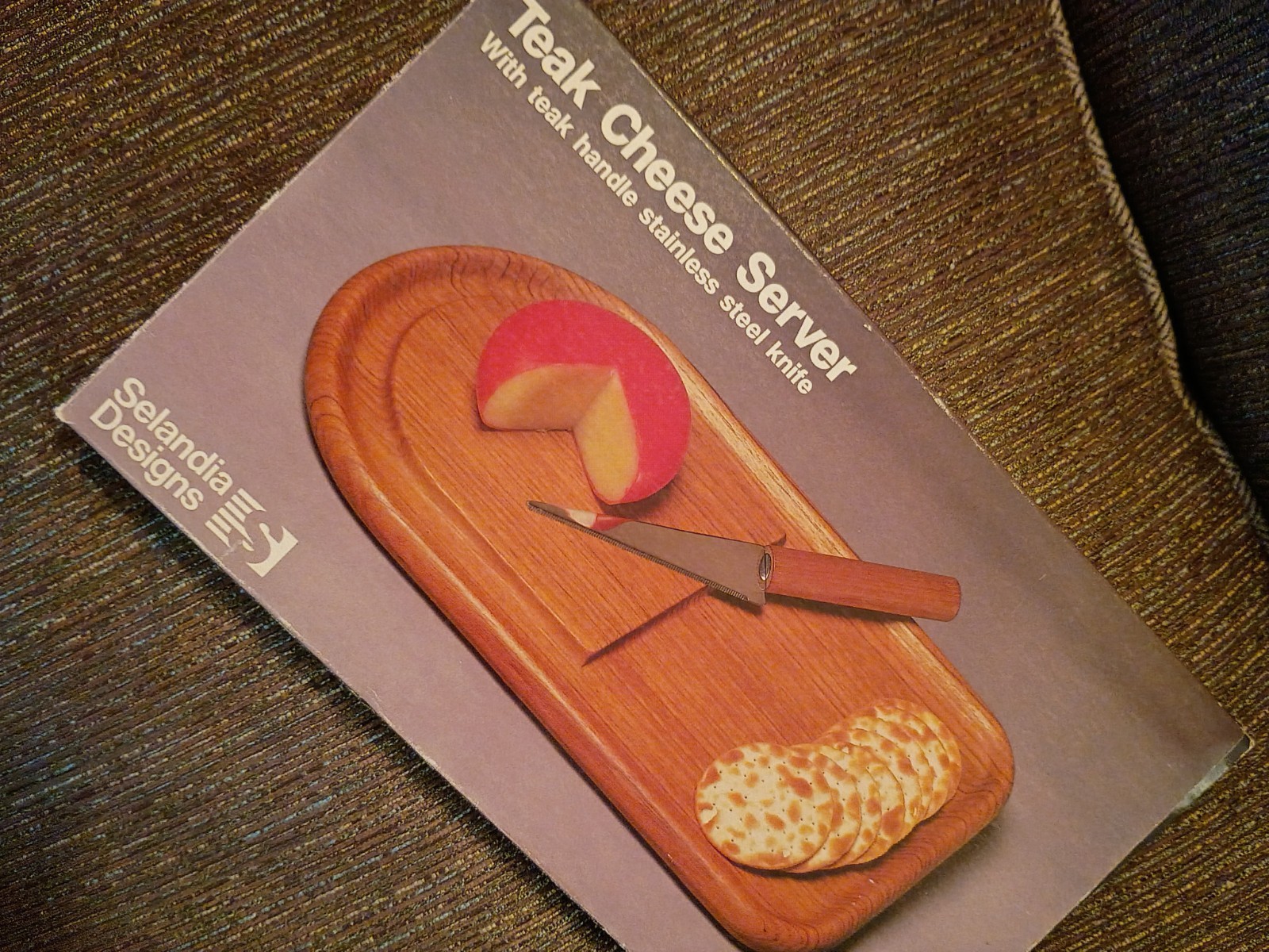 Vintage Selandia Designs Teak Cheese Server Set Mid-Century Modern NIB Unused