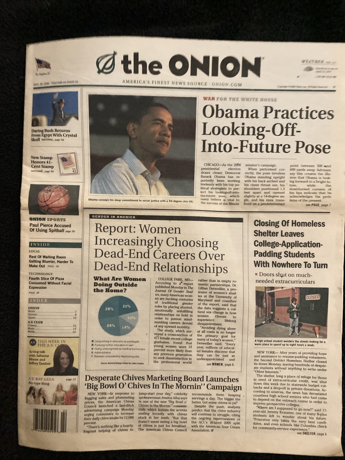 the Onion Satirical Newspaper Volume 44 Issue 22 Pre-owned