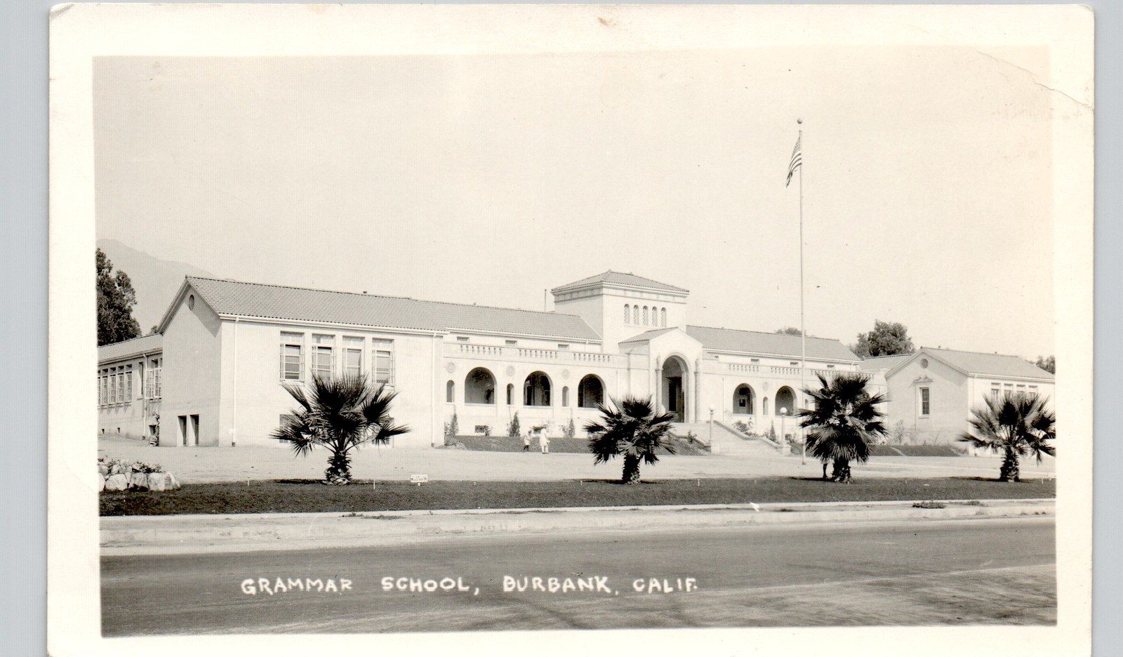 GRAMMAR SCHOOL burbank ca c1920 postcard california real photo rppc