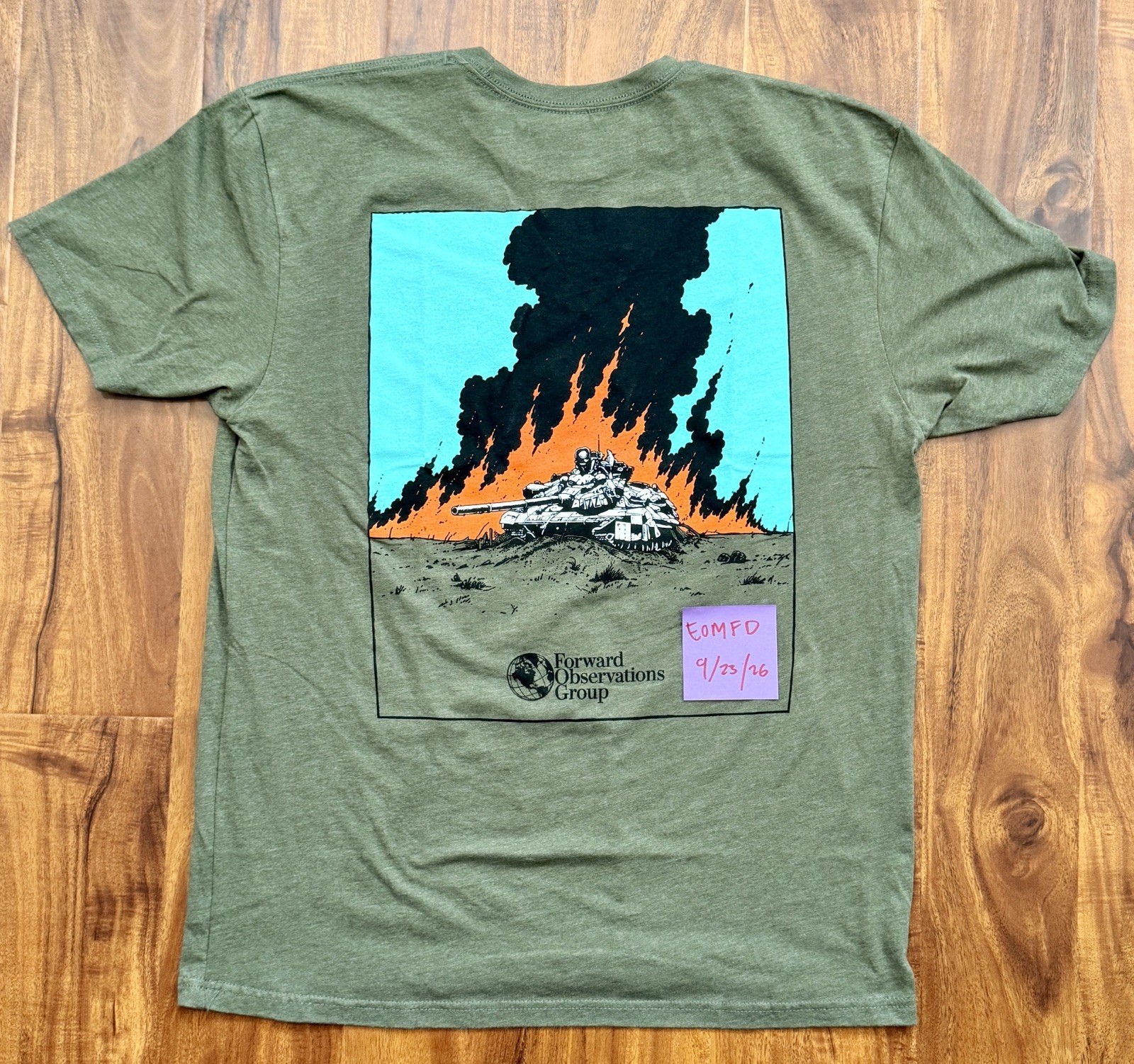 FOG Forward Observations Group Tank Burner T-Shirt Size XL RARE not WRMFZY GBRS