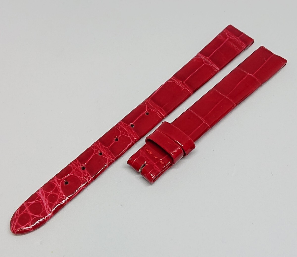 LONGINES Genuine Embossed Calf Leather Watch Band 11mm Red Unused