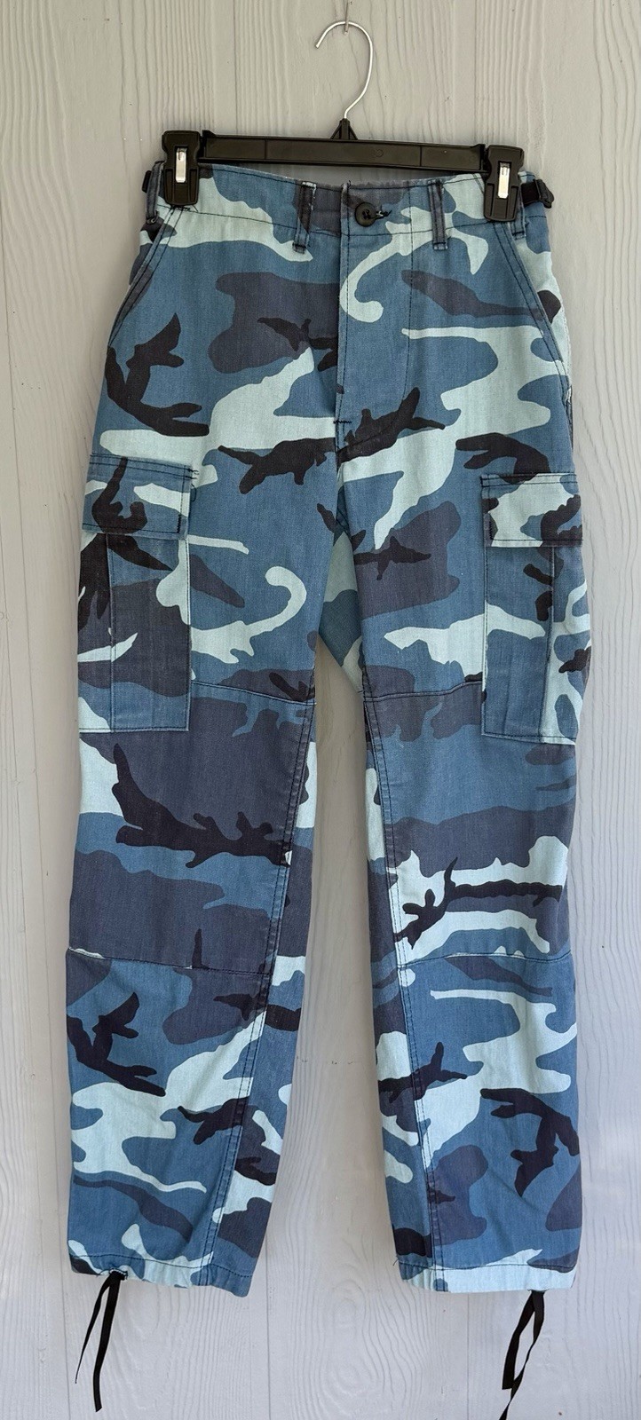 BDU TROUSERS, SKY BLUE CAMO, ROTHCO USA, XS/R, 1999
