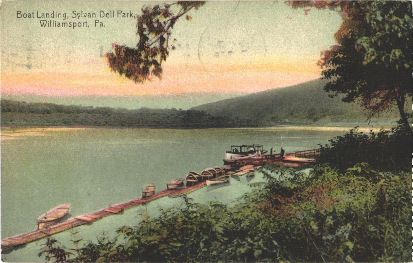 Williamsport PA Sylvan Dell Park Boat Landing Undivided Back Postcard c. 1905