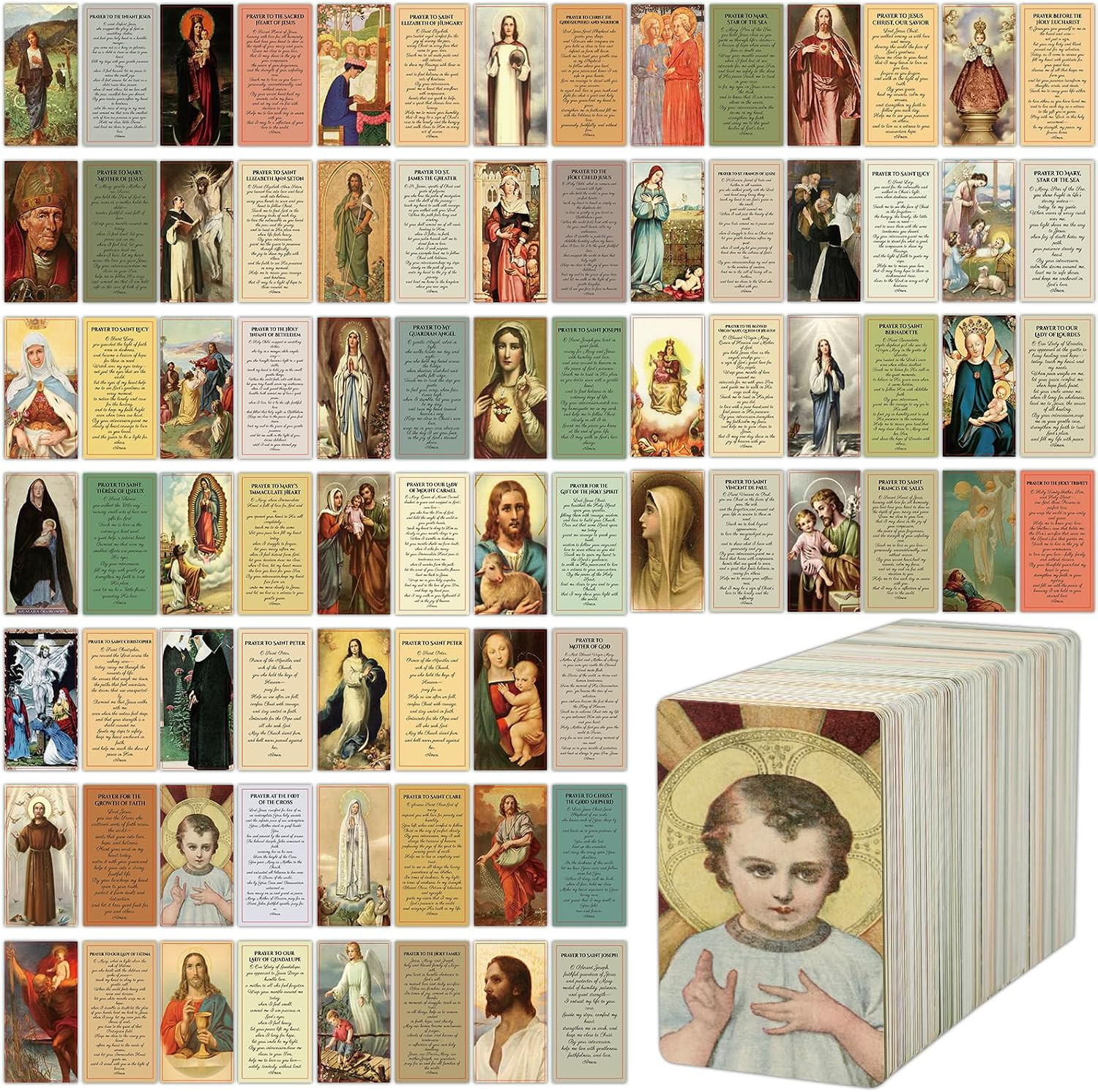 240 PCS Catholic Saint Prayer Cards Bulk Holy Prayer Cards for Peace Mass Devoti 240 PCS Catholic Saint Prayer Cards Bulk Holy Prayer Cards for Peace Mass Devoti