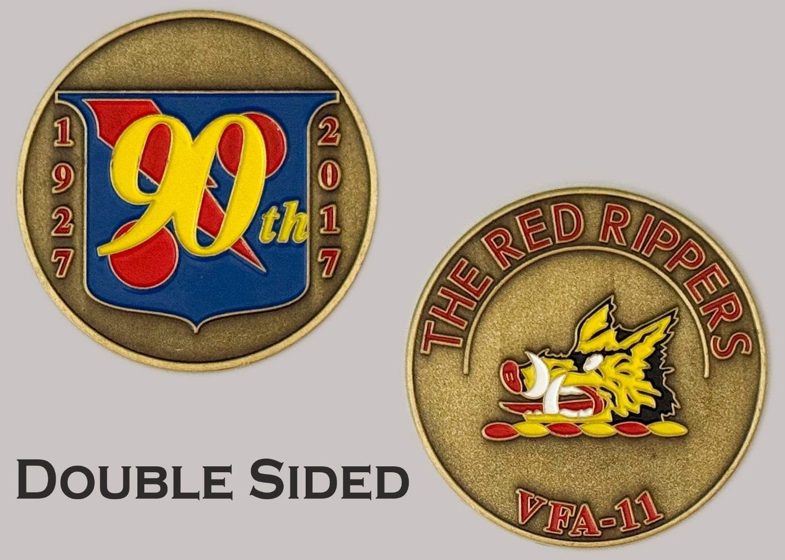 VFA-11 The Red Rippers 90th Anniversary Challenge Coin  J#7