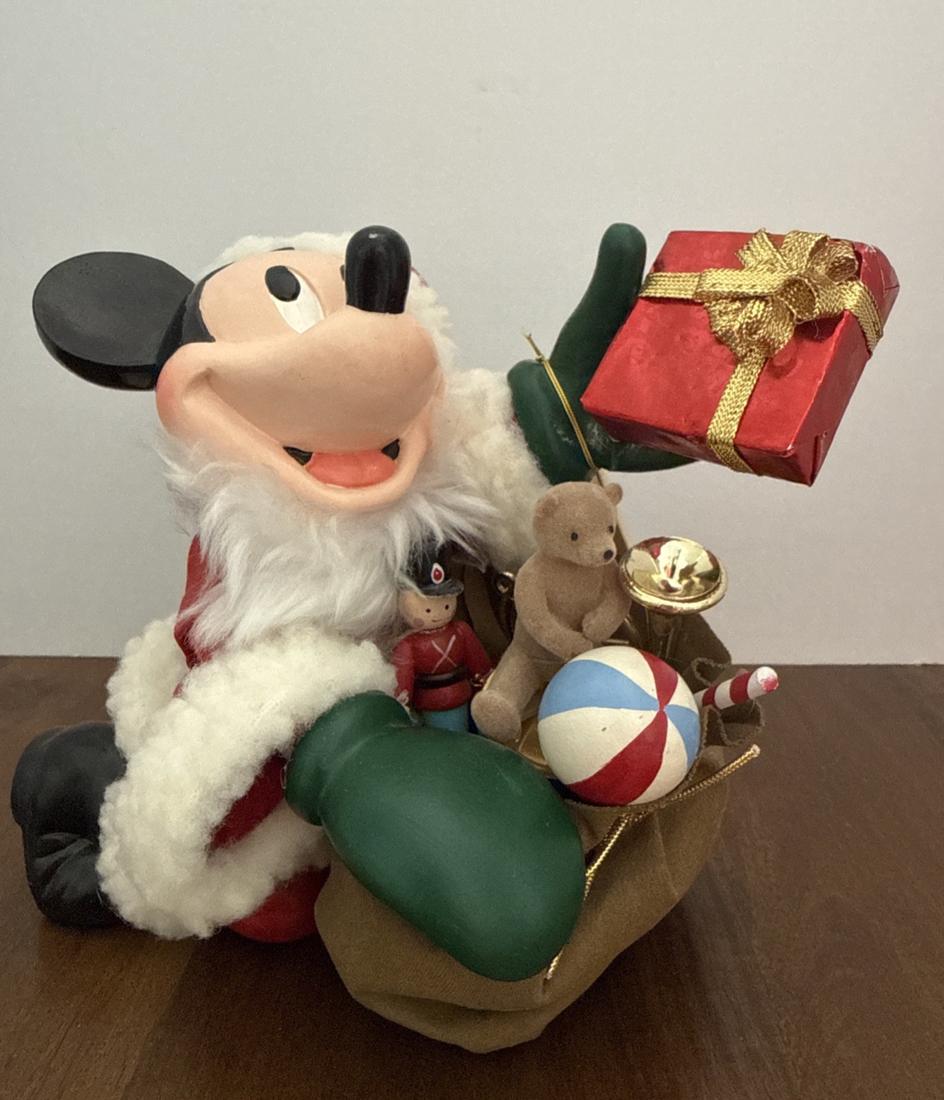 RARE Vintage Disney Mickey Mouse Santa Claus Fabriche Christmas Kurt Adler