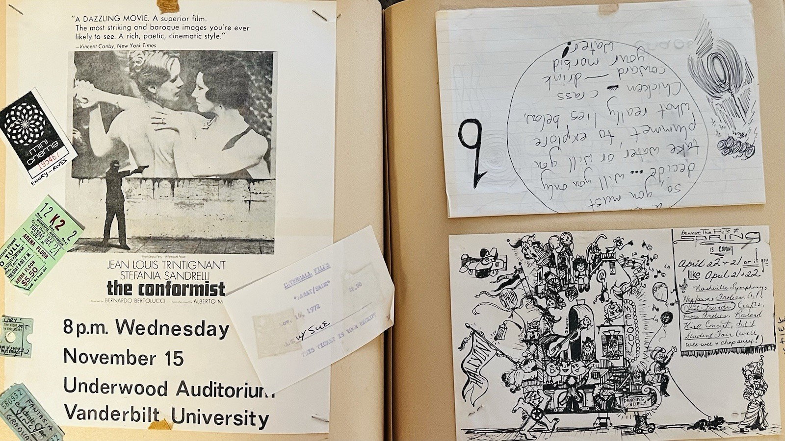 1970s Scrapbook 60 Filled Pages Vanderbilt College, Ephemera, Travel, Nashville
