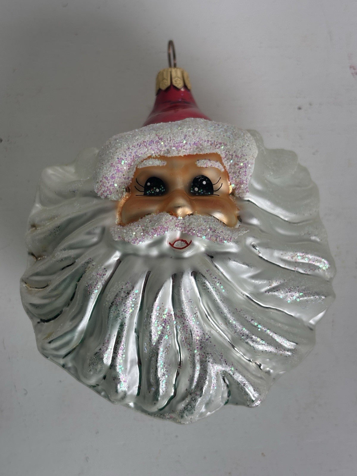 VTG Christopher Radko Winter Winds Glass Santa Christmas Ornament