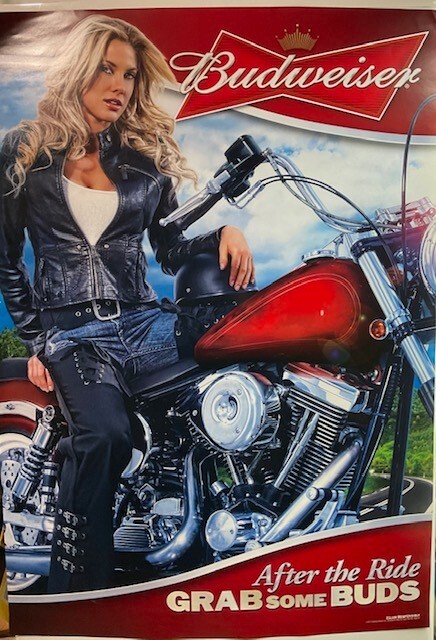 Budweiser Sturgis Harley Davidson Biker Girl Beer Poster
