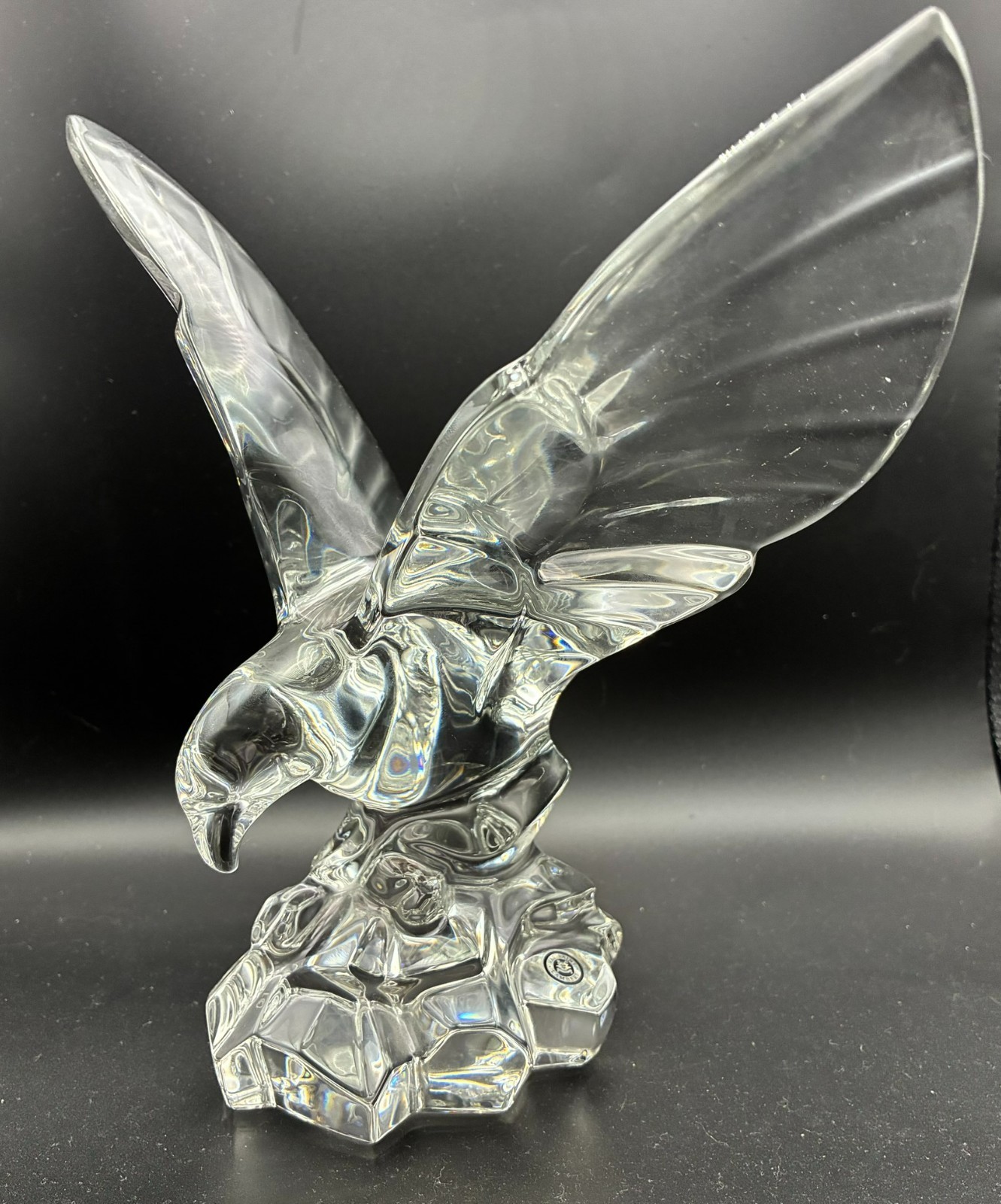 FAB Val St Lambert De Sousa Crystal Eagle Hawk Signed 9.5\