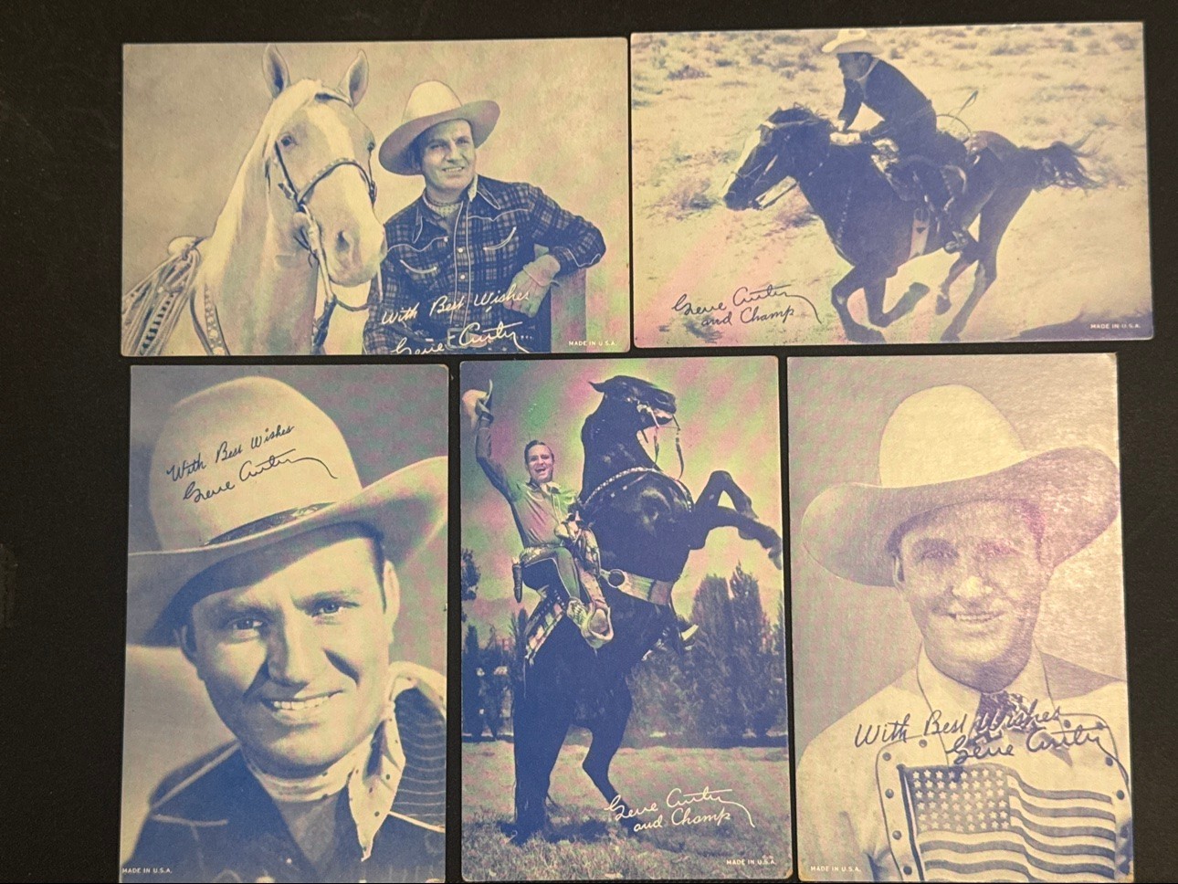 1940s-50s Gene Autry & Champ Arcade Postcard Lot of 27 Vintage Cowboy Cards
