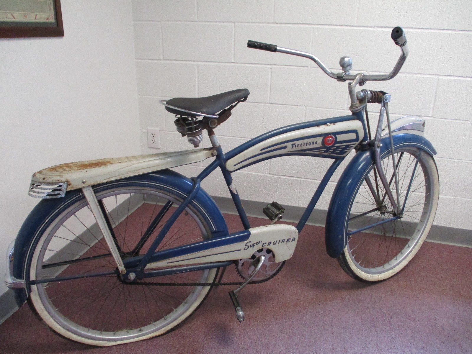BARN FIND SURVIVOR BICYCLE FIRESTONE SUPER CRUISER ORIGINAL PAINT  1950's 1960's