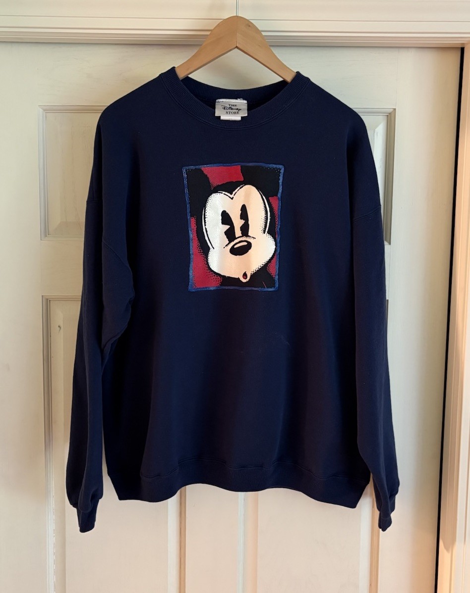 Vintage 90’s Mickey Mouse The Disney Store Navy Crewneck Sweatshirt Size XL